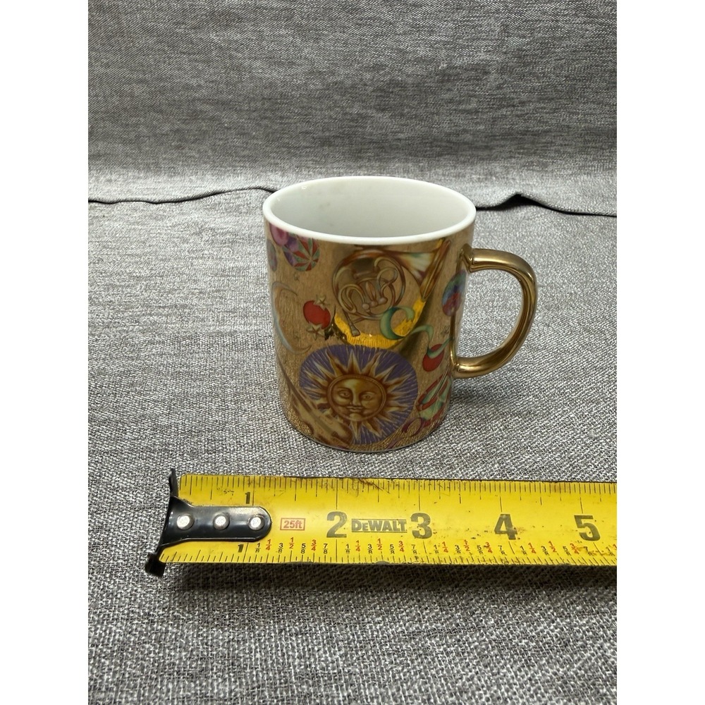 Vintage Dept 56 Celestial Celebration Gold Coffee Mug